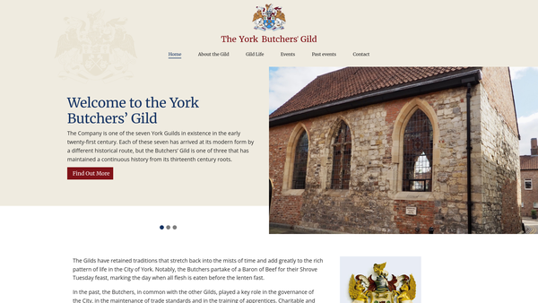 Screenshot of the York Butchers' Company Charitable Trust (Incorporating The William Wright Charitable Trust) website
