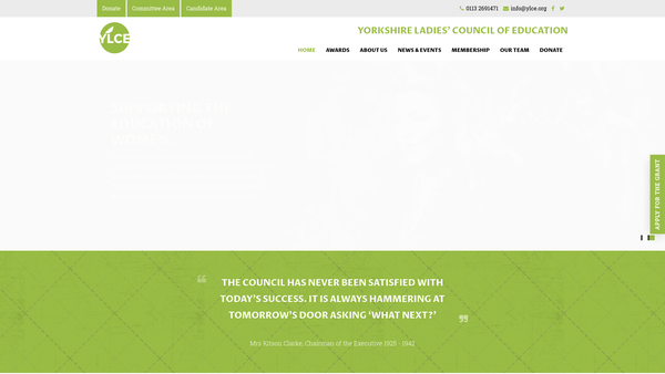 Screenshot of the The Yorkshire Ladies' Council Of Education (Incorporated) website