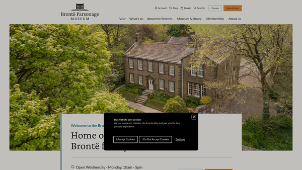 Screenshot of the The Bronte Society website