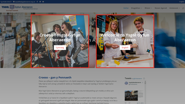 Screenshot of the Charities Administered In Connection With Aberaeron Secondary School website