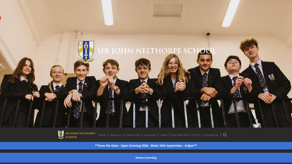 Screenshot of the Brigg Sir John Nelthorpe School Foundation website