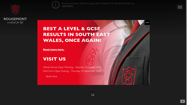 Screenshot of the Rougemont School Trust Limited website
