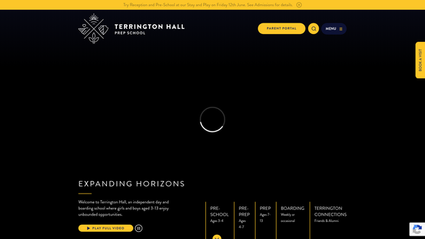 Screenshot of the Terrington Hall Trust Limited website