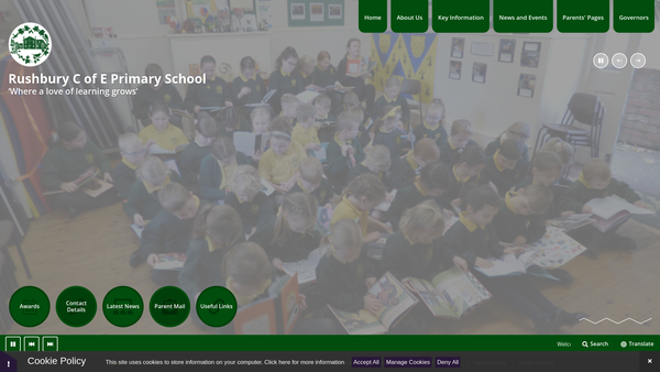Screenshot of the Friends Of Rushbury School website