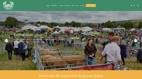 Screenshot of the Cartmel Agricultural Society website