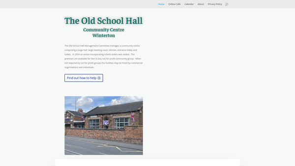 Screenshot of the The Old School Hall Management Committee website