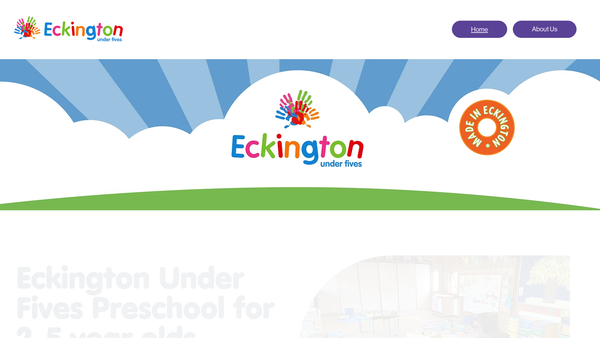 Screenshot of the Eckington Under Fives website