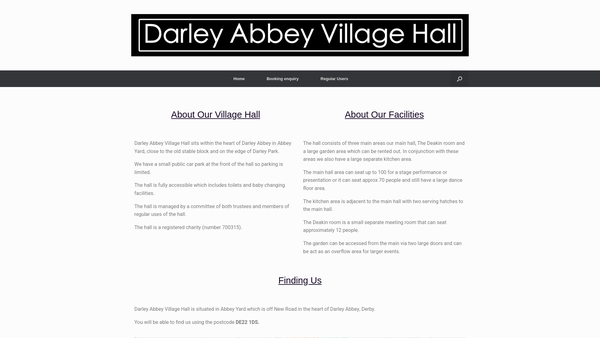 Screenshot of the The Darley Abbey Community Association website