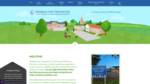 Screenshot of the Newbold And Tredington Parent,teacher And Friend Association website