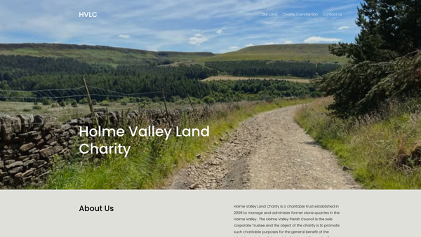 Screenshot of the Holme Valley Land Charity website