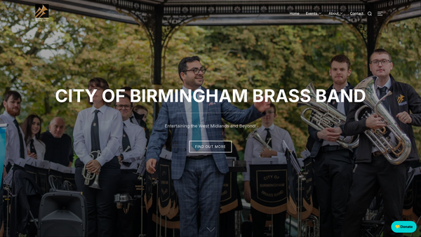 Screenshot of the City Of Birmingham Brass Band website