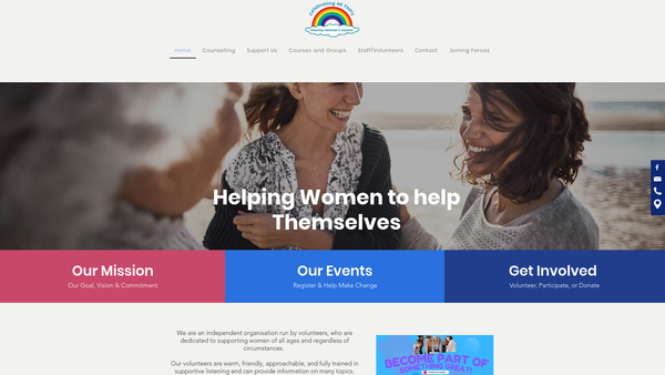 Screenshot of the Women's Centre website