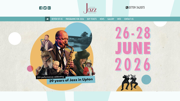 Screenshot of the Upton Jazz Association Limited website