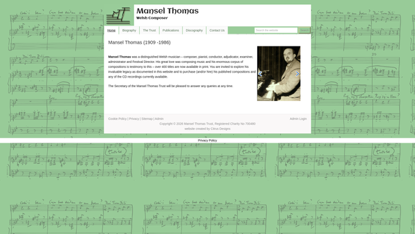 Screenshot of the The Mansel Thomas Trust website