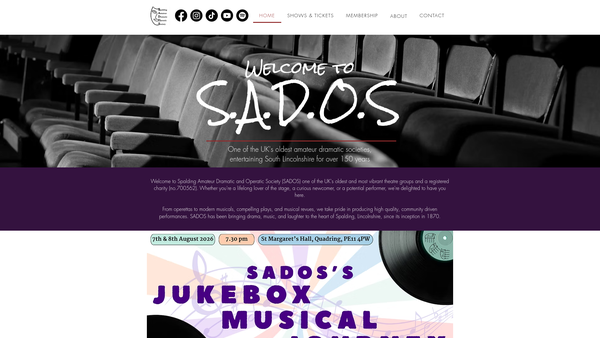 Screenshot of the The Spalding Amateur Dramatic And Operatic Society website