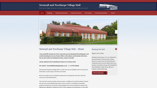 Screenshot of the The Strensall And Towthorpe Village Hall website