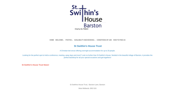 Screenshot of the The St Swithin's House Trust website