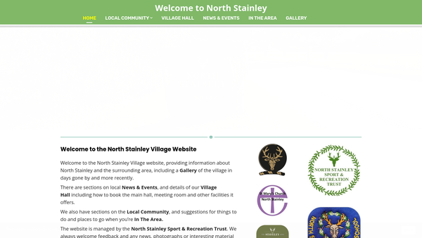 Screenshot of the North Stainley Sport And Recreation Trust website