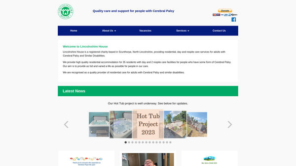 Screenshot of the Lincolnshire House Association website