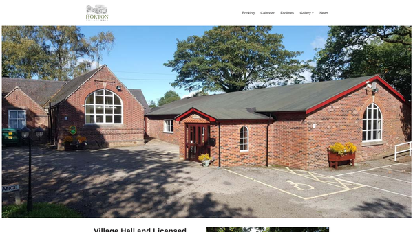 Screenshot of the Horton Village Hall Trust website