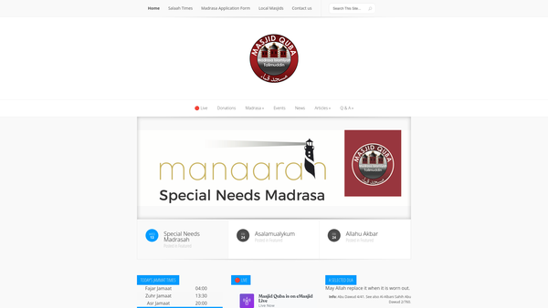 Screenshot of the The Madressa Islamiyah Talimuddin website