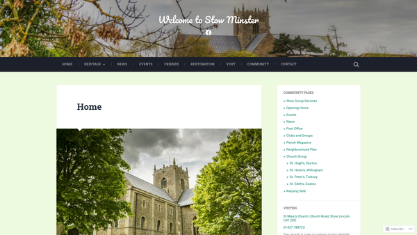 Screenshot of the Stow Church Restoration Trust website