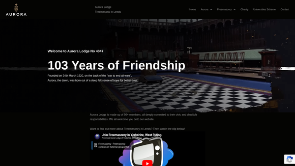 Screenshot of the Aurora Lodge Benevolent Fund website