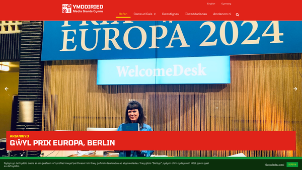 Screenshot of the Yr Ymddiriedolaeth Ddarlledu Gymreig (The Welsh Broadcasting Trust) website