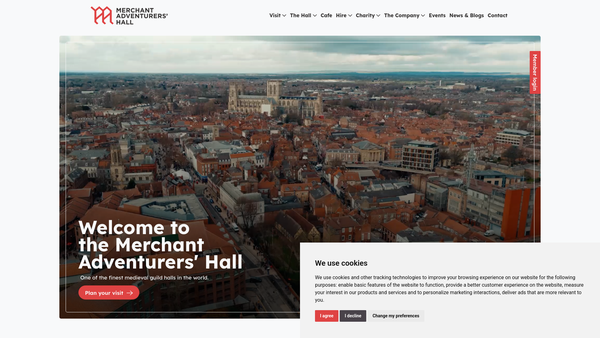 Screenshot of the The York Merchant Adventurers 1988 Charitable Trust website