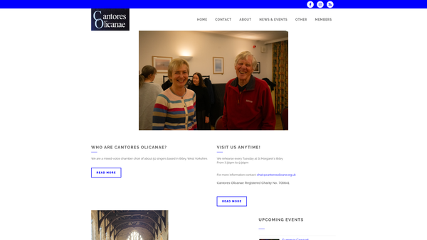 Screenshot of the Cantores Olicanae website