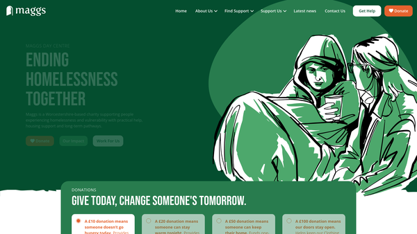 Screenshot of the Maggs Day Centre website