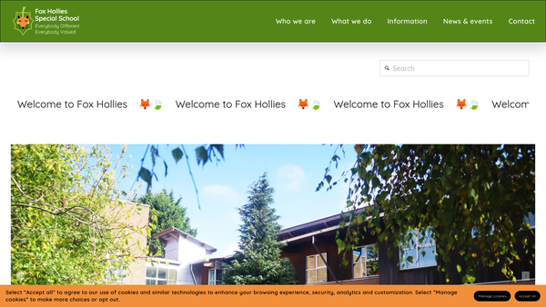 Screenshot of the The Friends Of Fox Hollies website