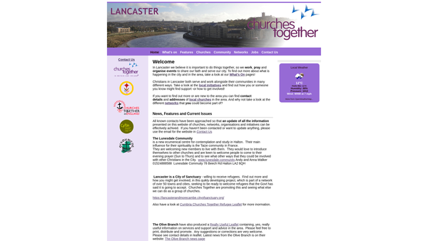 Screenshot of the Lancaster Council Of Churches website