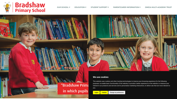 Screenshot of the Bradshaw Primary School Parent Teacher Association website