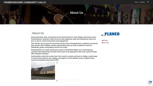 Screenshot of the Wiston, Clarbeston And Walton Village Hall website