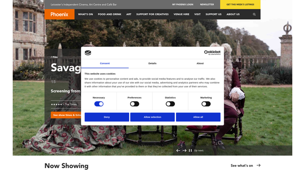 Screenshot of the Leicester Arts Centre Limited website
