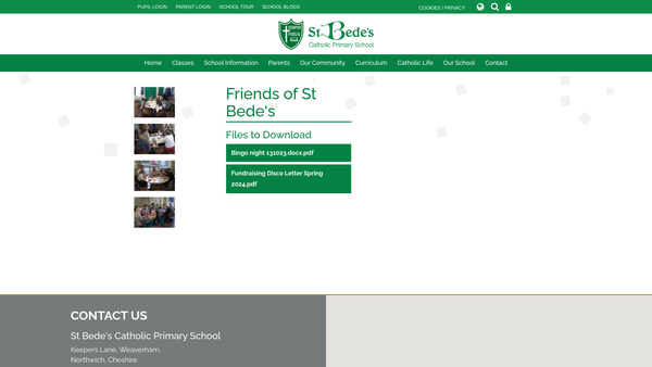 Screenshot of the The Friends Of St Bede's Catholic Primary School website