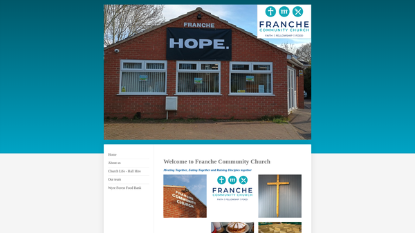 Screenshot of the Franche Community Church website