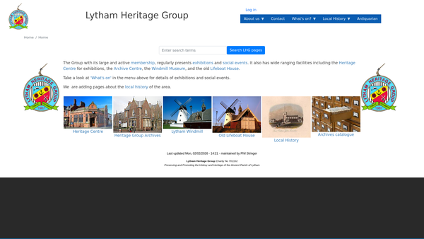 Screenshot of the The Lytham Heritage Group website