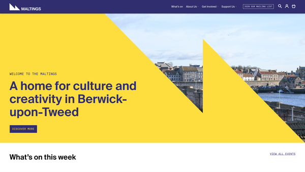 Screenshot of the The Maltings (Berwick) Trust website