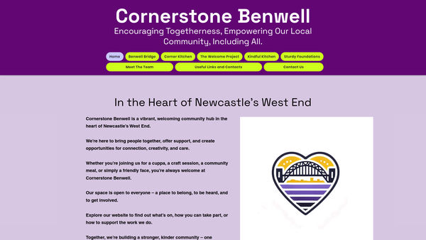 Screenshot of the Benwell Christian Shop Project website