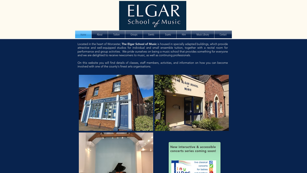 Screenshot of the The Elgar School Of Music Limited website