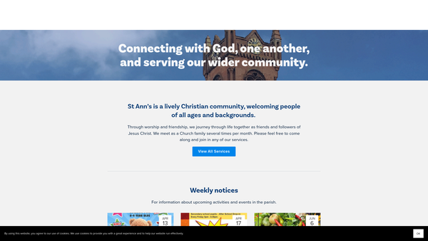Screenshot of the St Ann's Parish Charity website