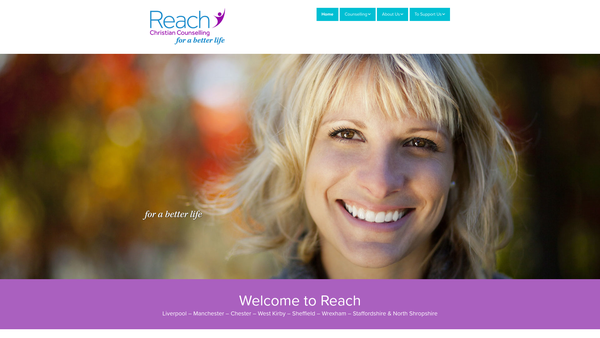 Screenshot of the Reach Counselling Limited website