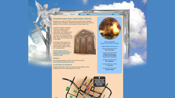 Screenshot of the Stratford Upon Avon Christian Spiritualist Fellowship website