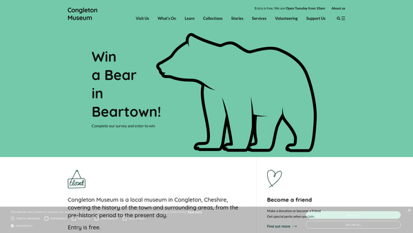 Screenshot of the Congleton Museum Trust website