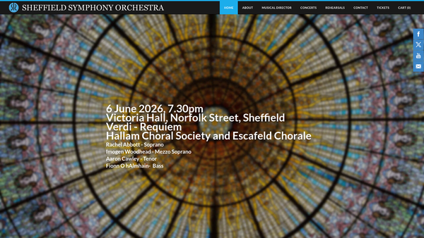 Screenshot of the The Sheffield Symphony Society website