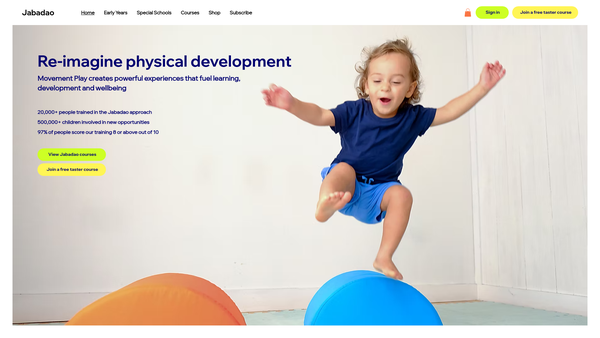 Screenshot of the Jabadao website
