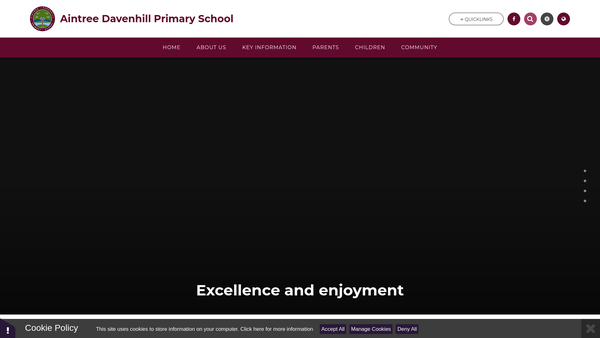Screenshot of the Friends Of Davenhill School website