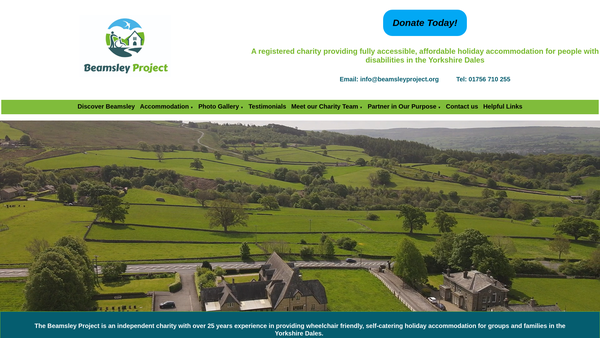 Screenshot of the The Beamsley Project Charitable Trust website